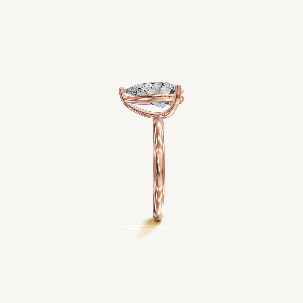 Solitaire 4-Prong Ring with 3ct Pear Diamond 