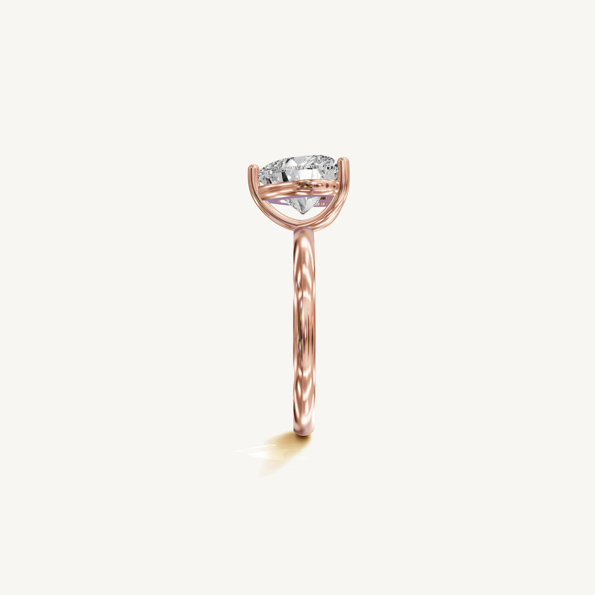Solitaire 4-Prong Ring with 3ct Heart Diamond 