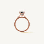 Solitaire Cathedral Ring with 2ct Emerald Diamond 