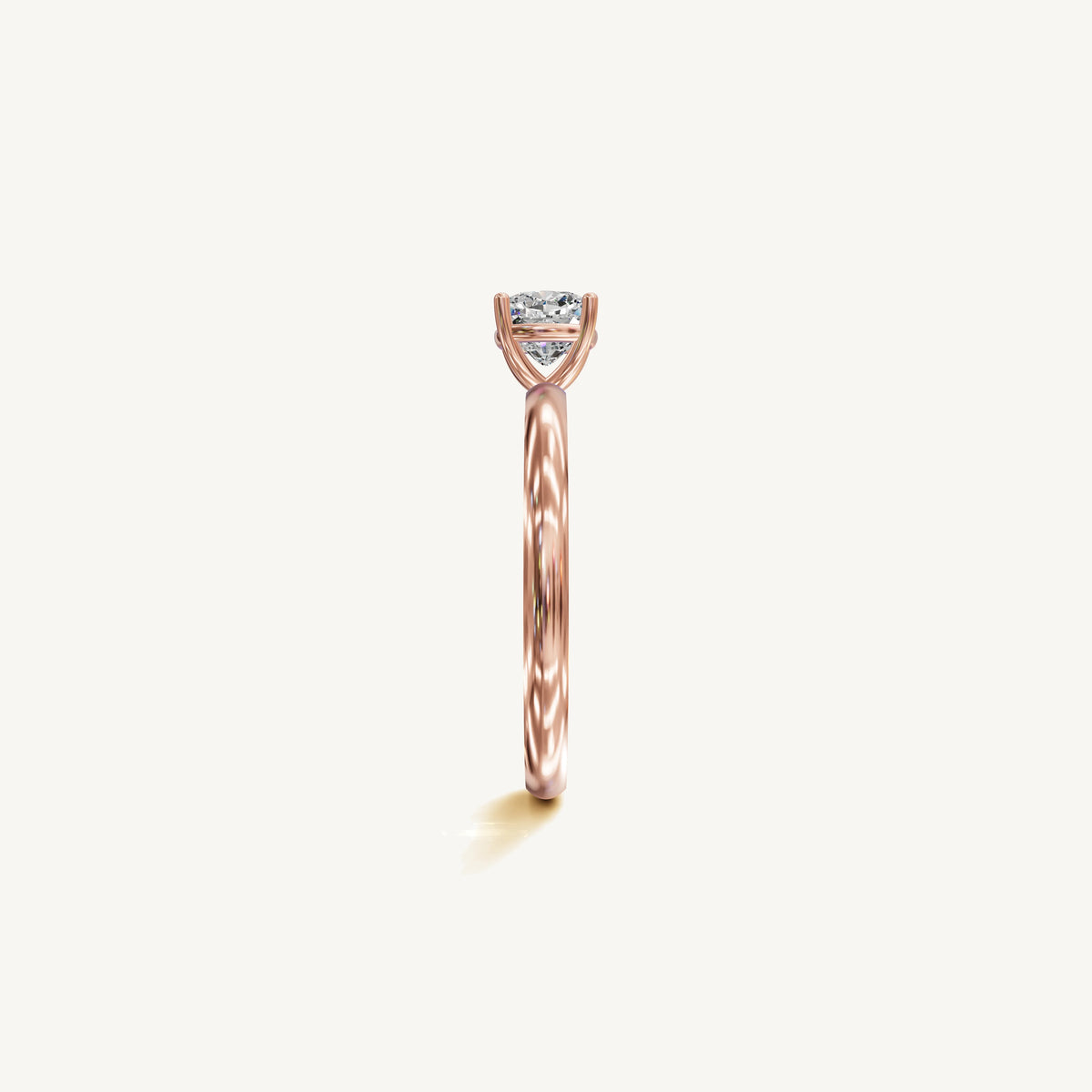 Solitaire 4-Prong Ring with 0.75ct Cushion Diamond 