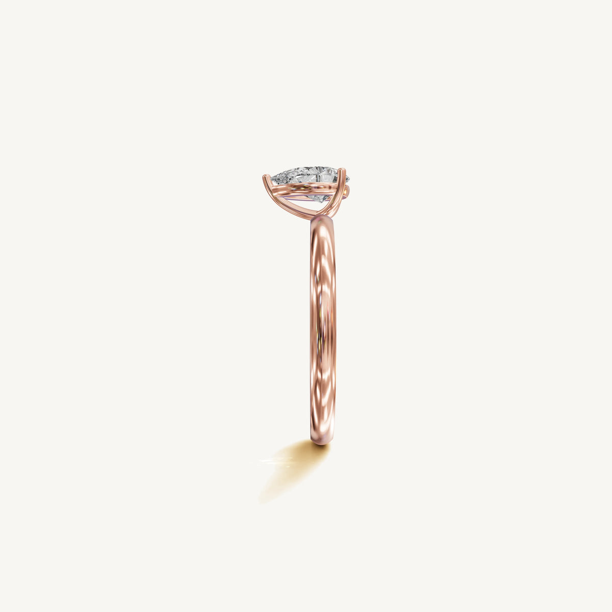 Solitaire 4-Prong Ring with 0.75ct Pear Diamond 