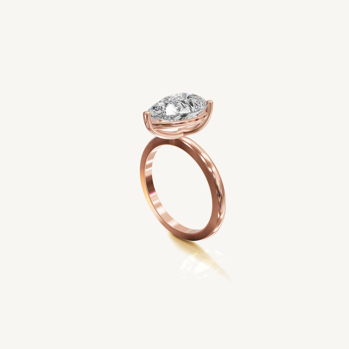 Solitaire 4-Prong Ring with 3ct Pear Diamond 