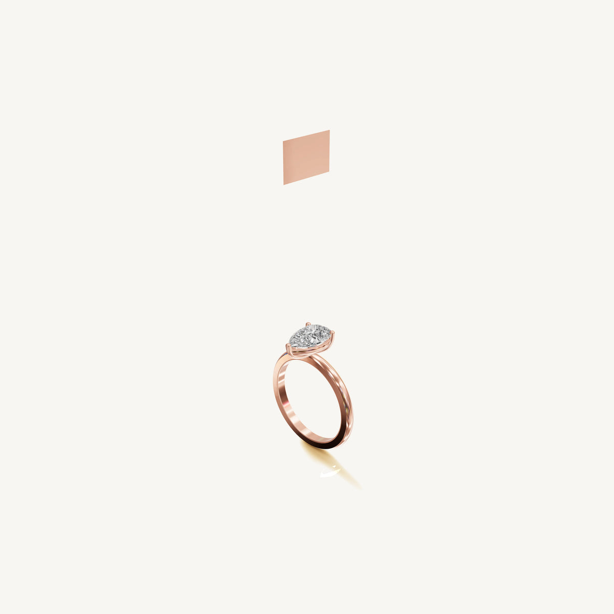 Solitaire 4-Prong Ring with 1.5ct Pear Diamond 
