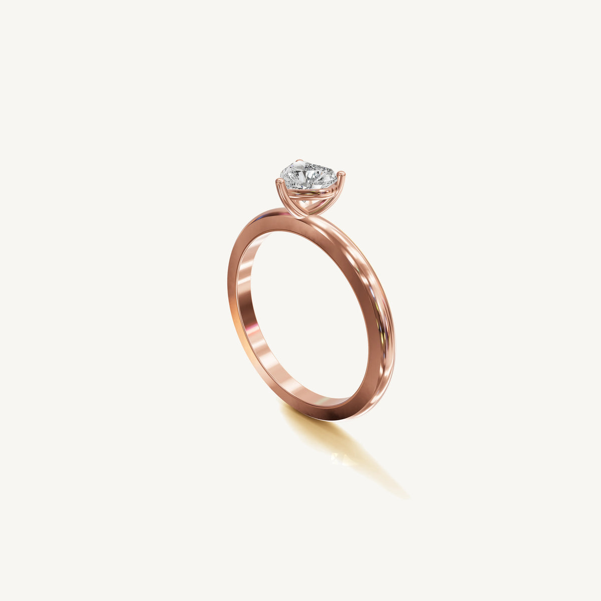 Solitaire 4-Prong Ring with 0.5ct Heart Diamond 