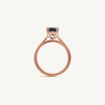 Solitaire Cathedral Ring with 2ct Emerald Diamond 