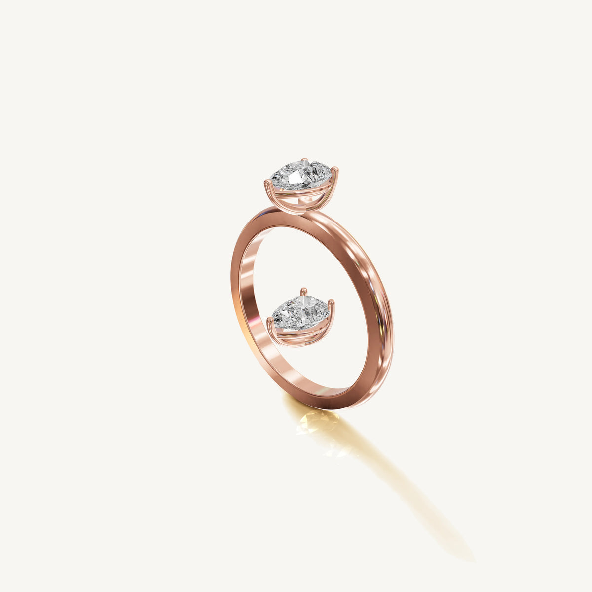 Solitaire 4-Prong Ring with 0.5ct Pear Diamond 