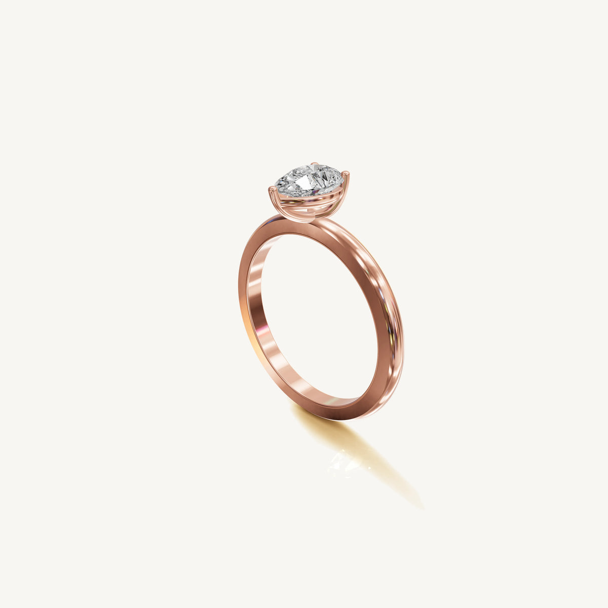 Solitaire 4-Prong Ring with 0.75ct Pear Diamond 