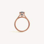 Solitaire Cathedral Ring with 0.75ct Oval Diamond 