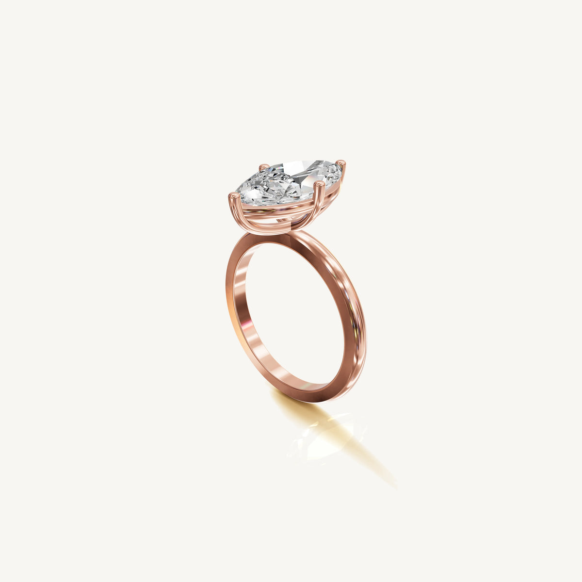 Solitaire 4-Prong Ring with 3ct Marquise Diamond 