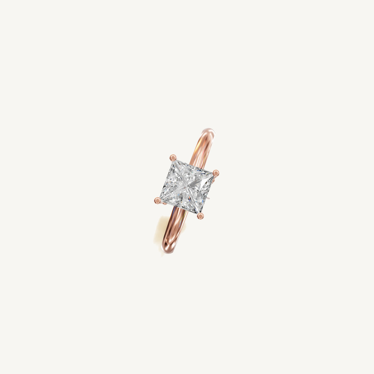 Solitaire 4-Prong Ring with 1.5ct Princess Diamond 