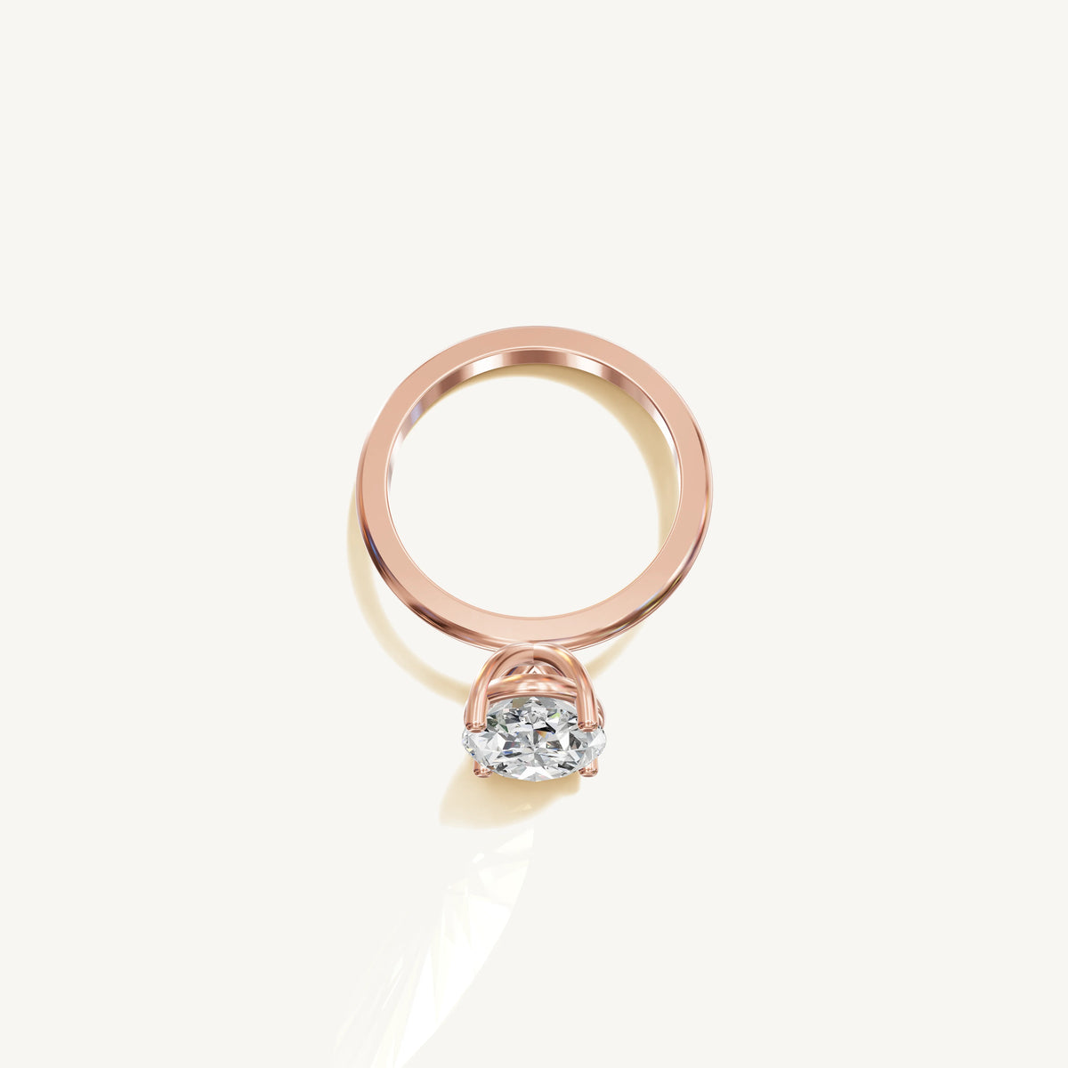Solitaire 4-Prong Ring with 3ct Oval Diamond 