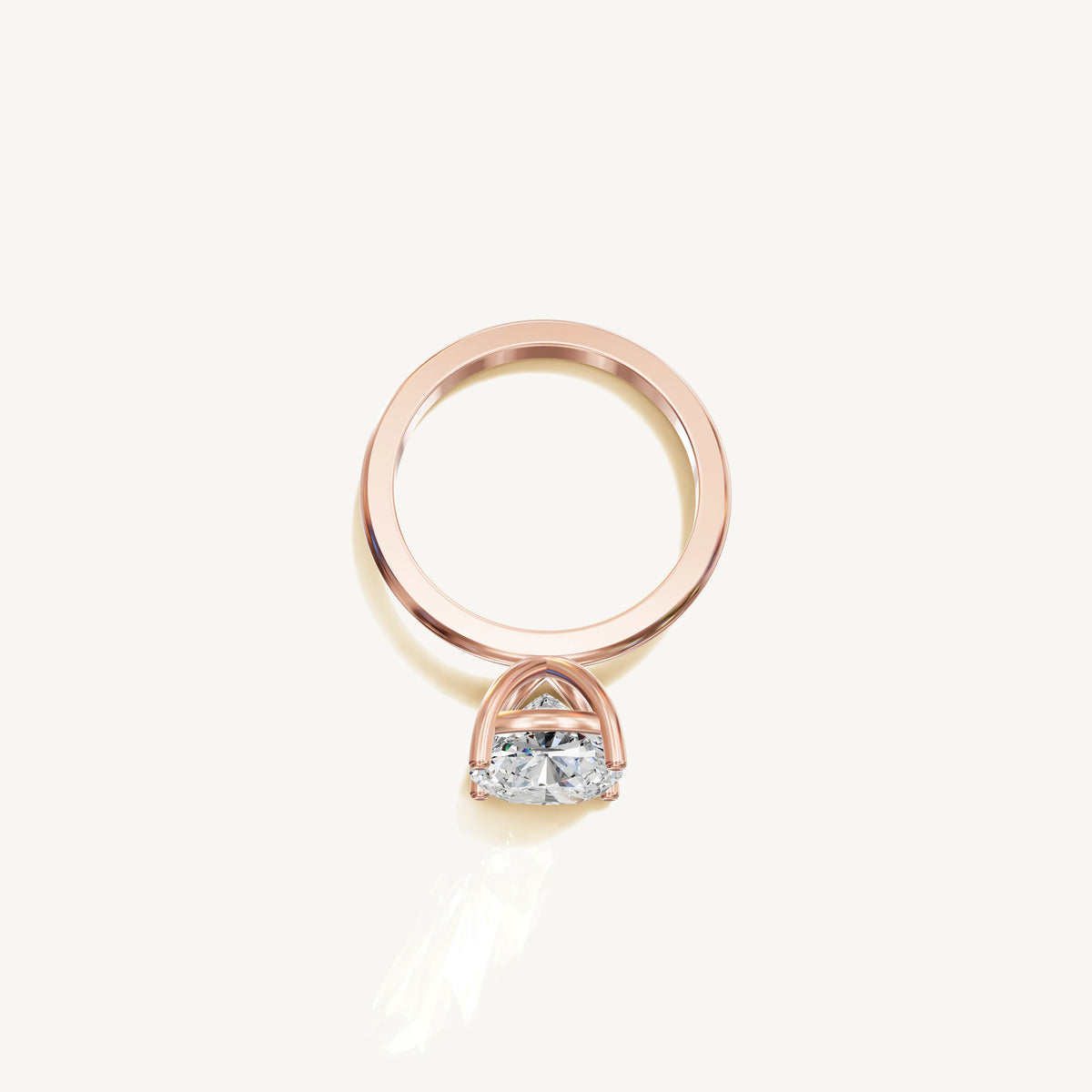 Solitaire 4-Prong Ring with 3ct Cushion Diamond 