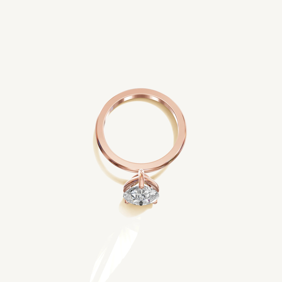 Solitaire 4-Prong Ring with 3ct Pear Diamond 