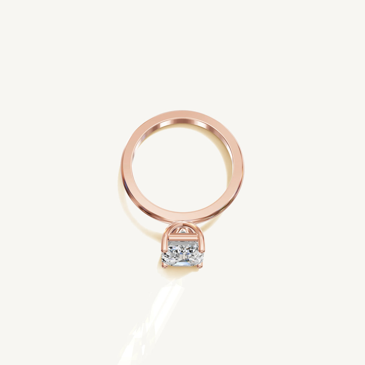 Solitaire 4-Prong Ring with 3ct Emerald Diamond 