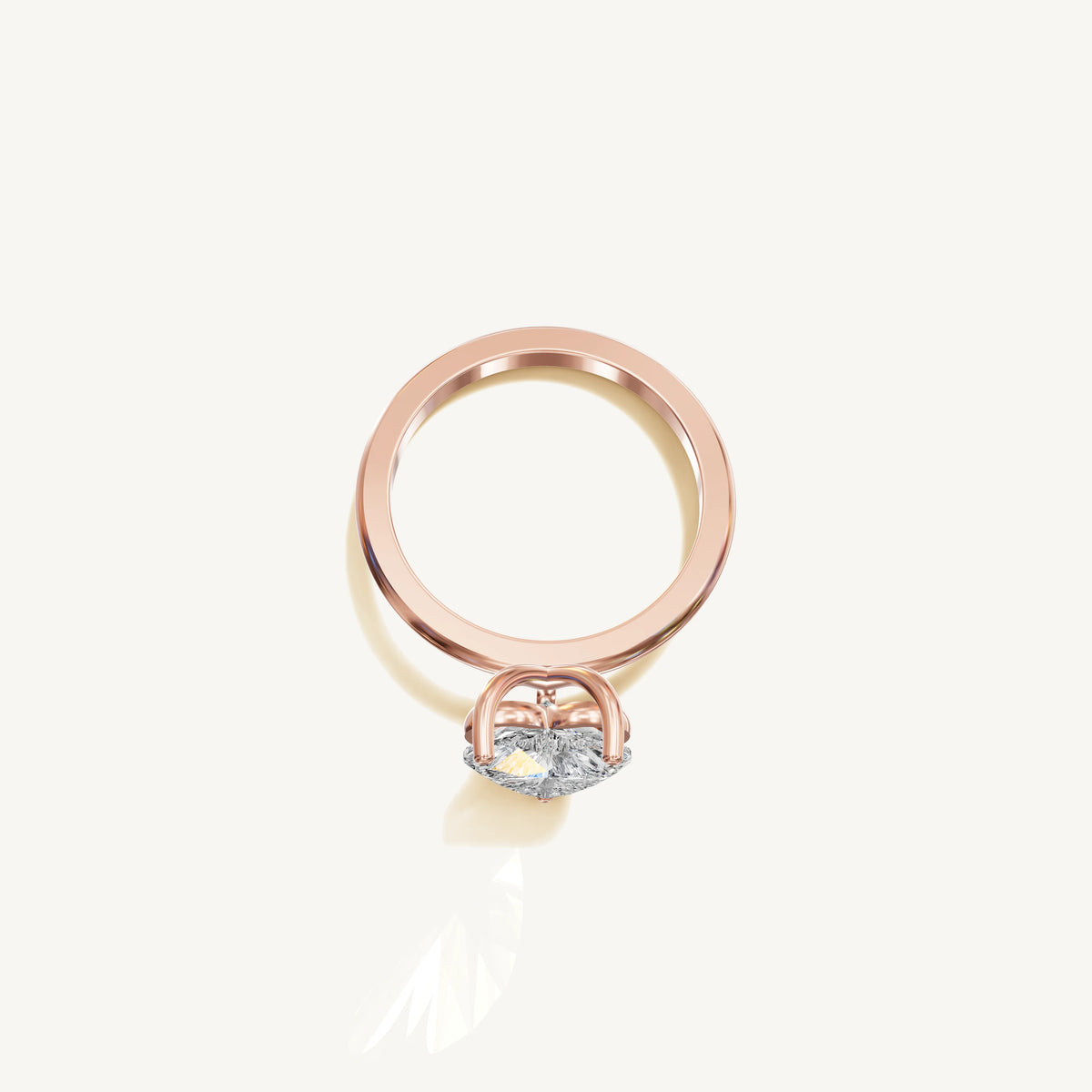 Solitaire 4-Prong Ring with 2ct Heart Diamond 