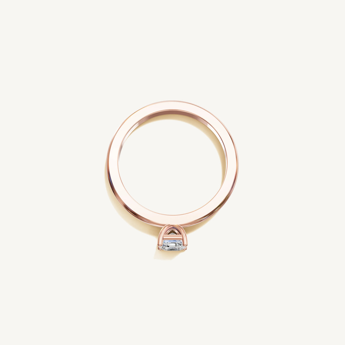 Solitaire 4-Prong Ring with 0.5ct Asscher Diamond 