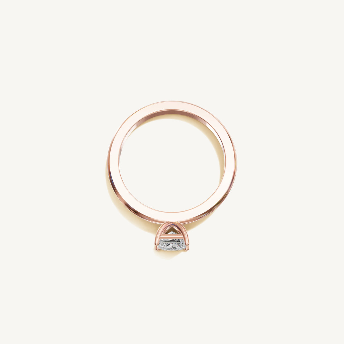 Solitaire 4-Prong Ring with 0.5ct Princess Diamond 