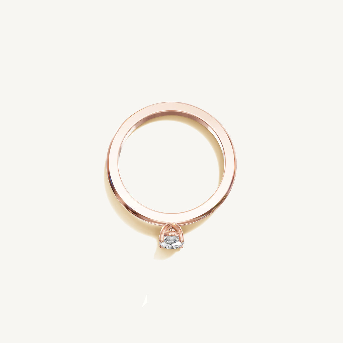 Solitaire 4-Prong Ring with 0.5ct Oval Diamond 