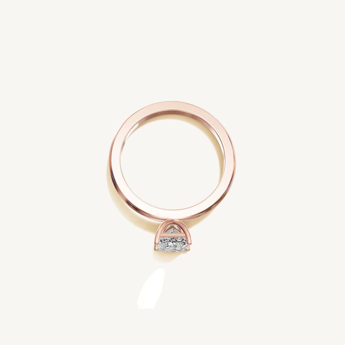 Solitaire 4-Prong Ring with 0.75ct Asscher Diamond 