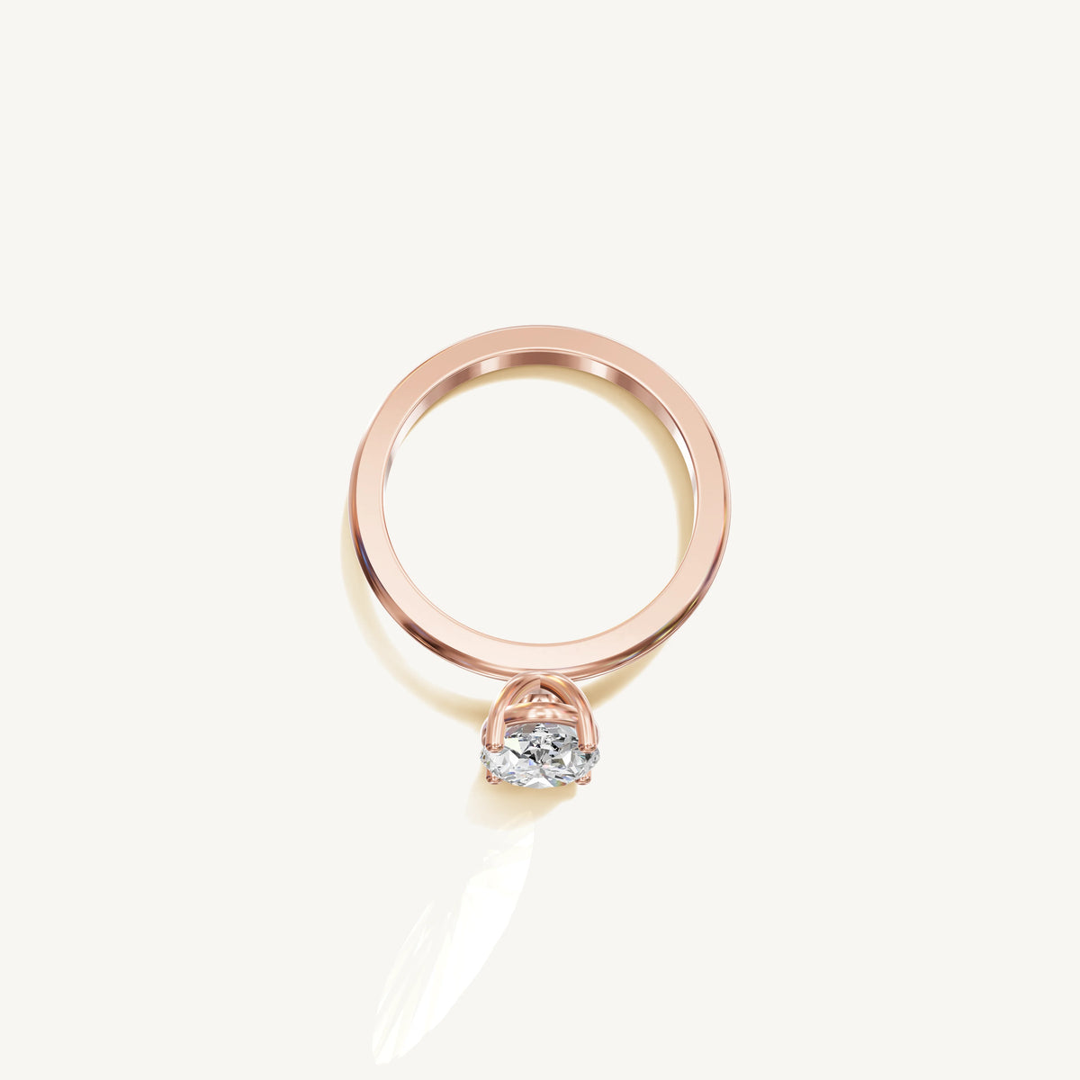 Solitaire 4-Prong Ring with 1.5ct Oval Diamond 