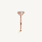 Solitaire Cathedral Ring with 0.75ct Oval Diamond 