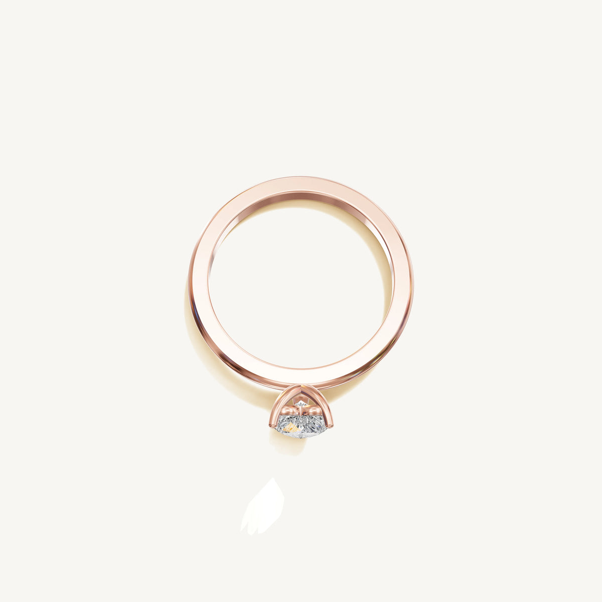 Solitaire 4-Prong Ring with 0.5ct Heart Diamond 