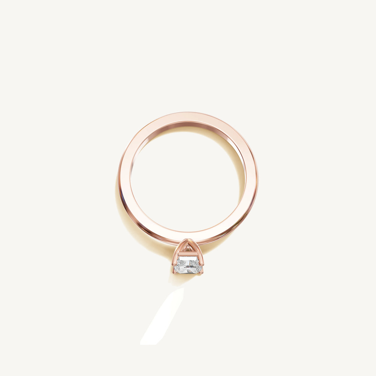 Solitaire 4-Prong Ring with 0.75ct Radiant Diamond 