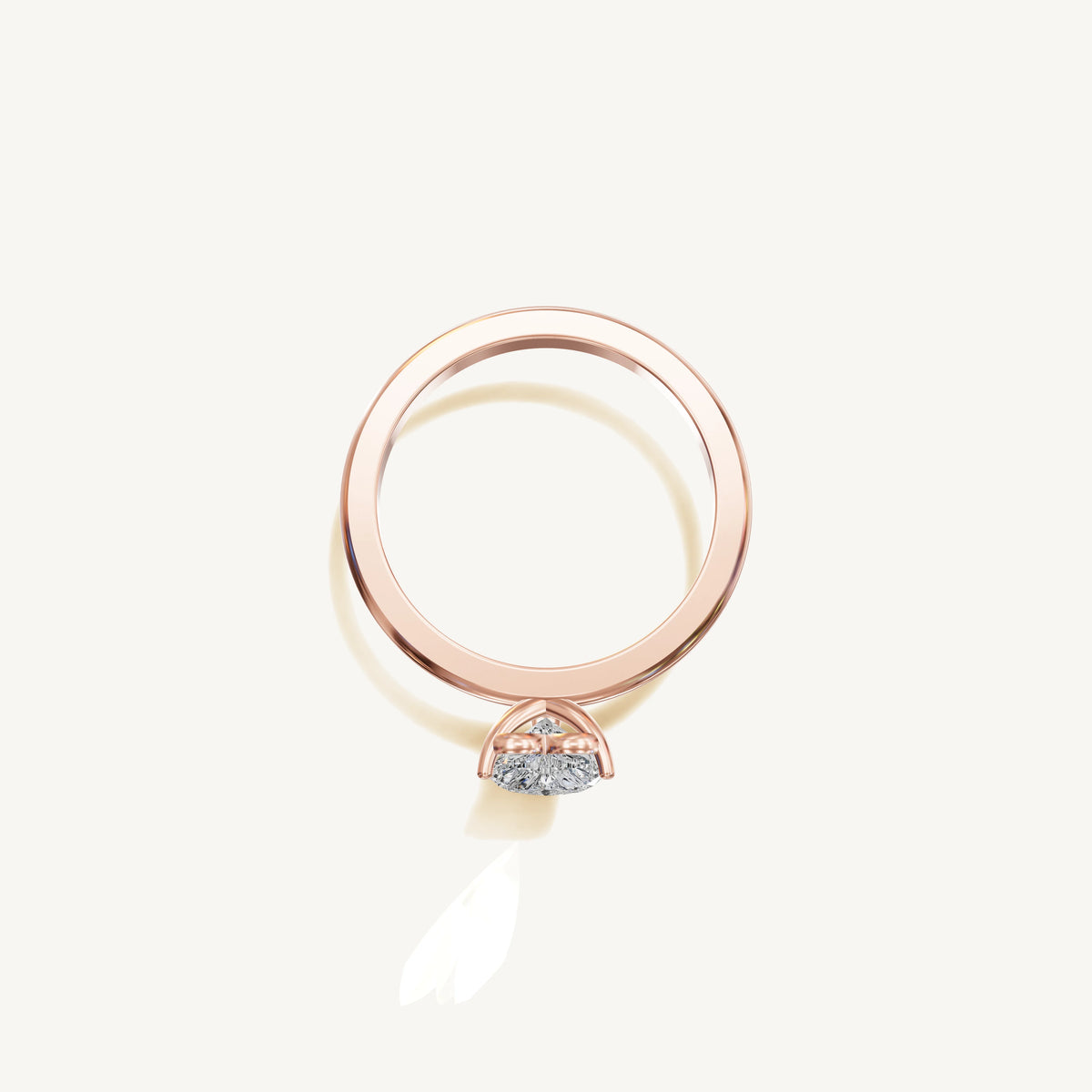 Solitaire 4-Prong Ring with 0.75ct Heart Diamond 