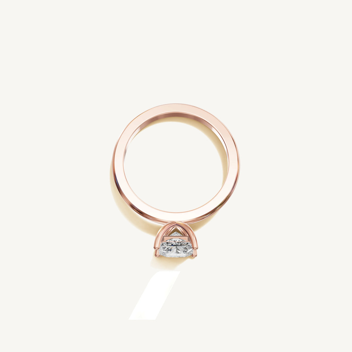 Solitaire 4-Prong Ring with 1ct Princess Diamond 