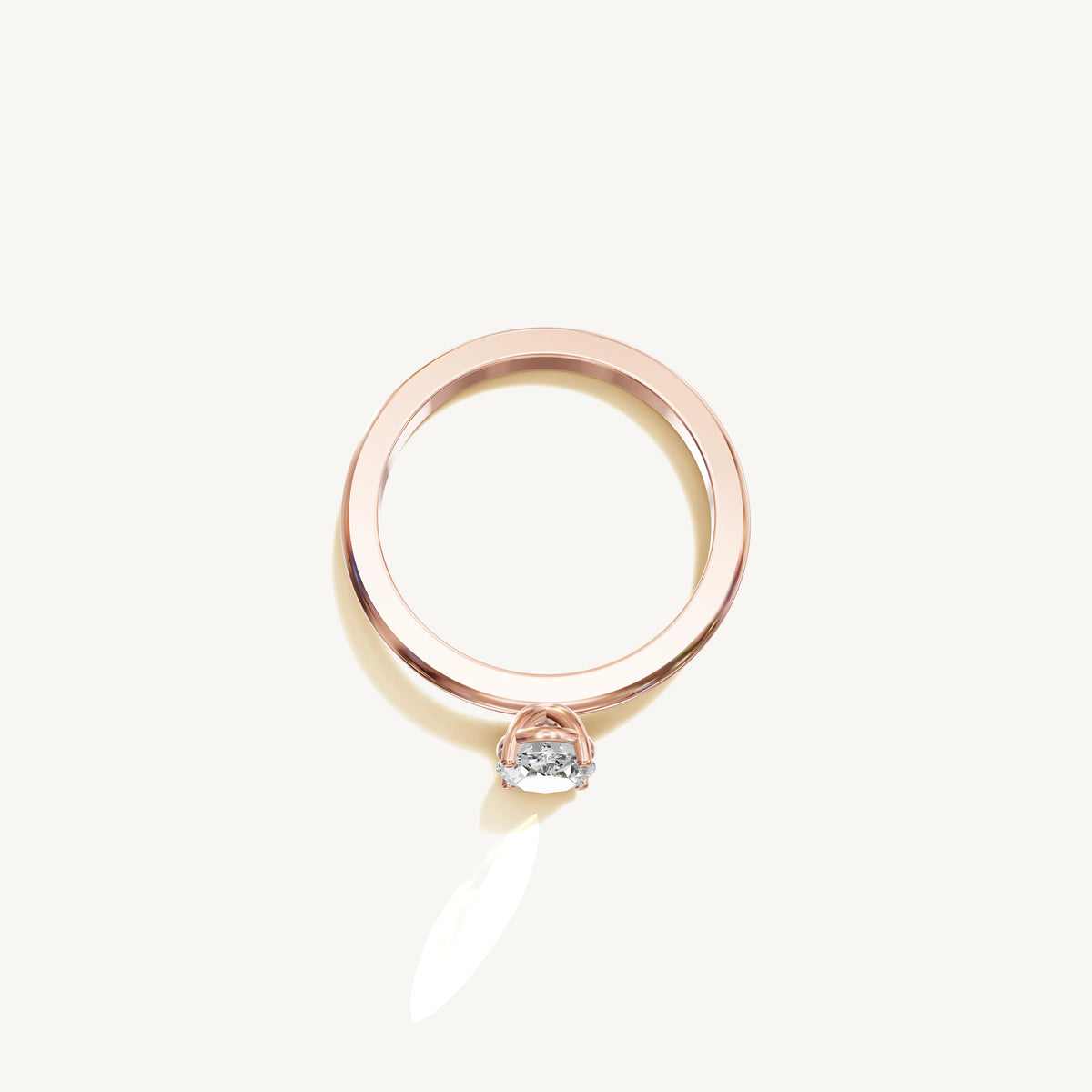 Solitaire 4-Prong Ring with 0.75ct Oval Diamond 