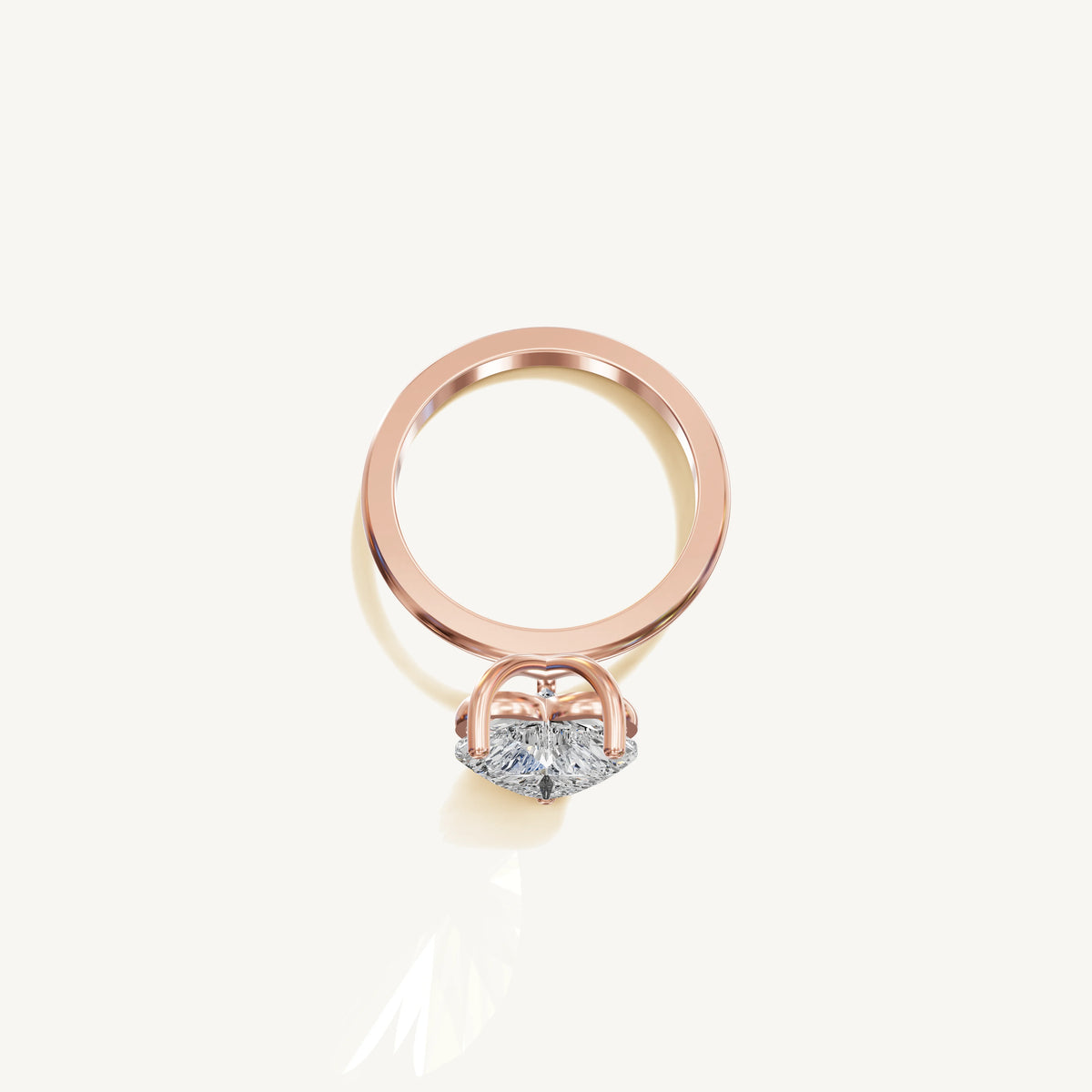 Solitaire 4-Prong Ring with 3ct Heart Diamond 