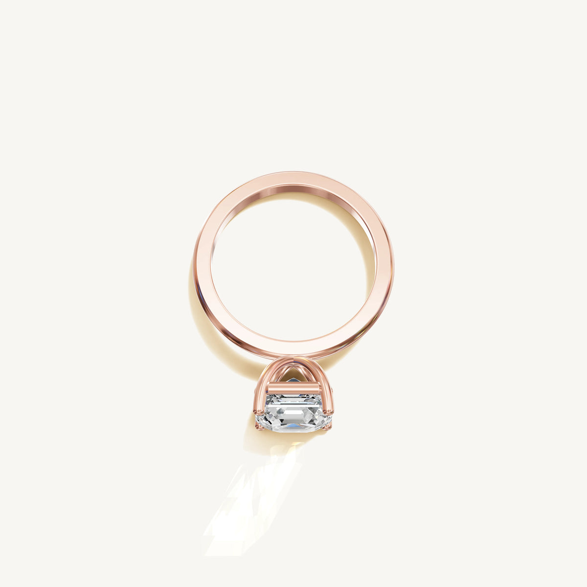 Solitaire 4-Prong Ring with 3ct Asscher Diamond 