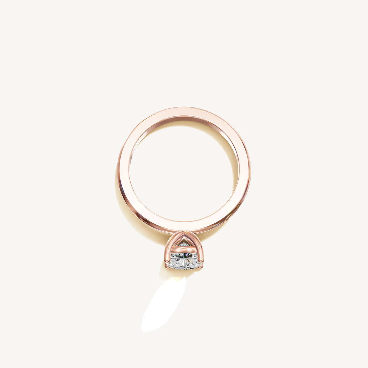 Solitaire 4-Prong Ring with 1ct Cushion Diamond 