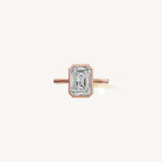 Solitaire Bezel Ring with 2ct Emerald Diamond 