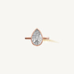 Solitaire Bezel Ring with 3ct Pear Diamond 