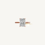 Solitaire Cathedral Ring with 2ct Emerald Diamond 