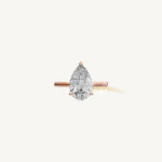 Solitaire Cathedral Ring with 0.75ct Pear Diamond 