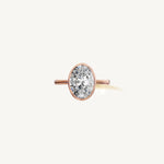 Solitaire Bezel Ring with 2ct Oval Diamond 