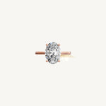 Solitaire Cathedral Ring with 0.75ct Oval Diamond 