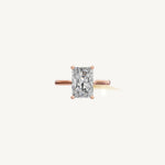 Solitaire Cathedral Ring with 3ct Radiant Diamond 