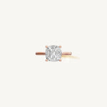 Solitaire Cathedral Ring with 2ct Cushion Diamond 