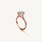 Solitaire Cathedral Ring with 2ct Cushion Diamond 