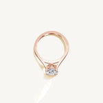 Solitaire Cathedral Ring with 0.75ct Oval Diamond 
