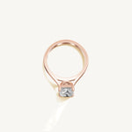Solitaire Cathedral Ring with 3ct Radiant Diamond 