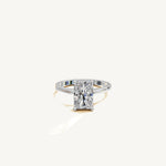 Solitaire Cathedral Ring with 3ct Radiant Diamond 