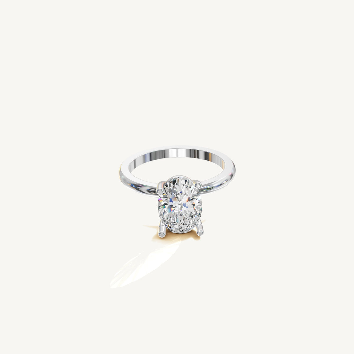 Solitaire 4-Prong Ring with 2ct Oval Diamond 