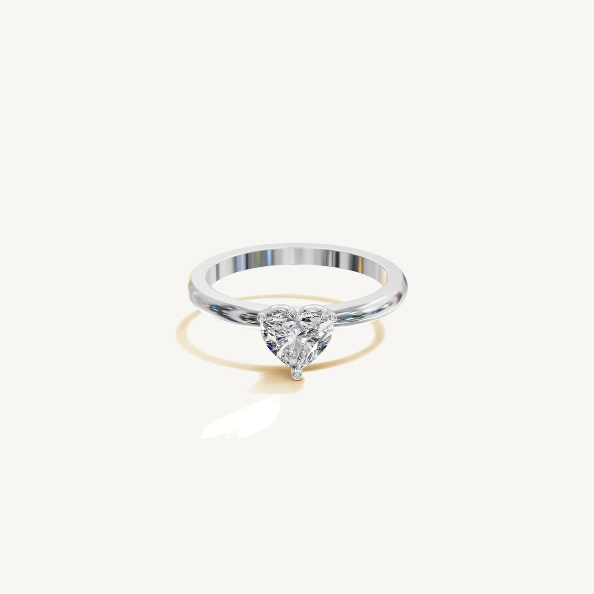 Solitaire 4-Prong Ring with 1ct Heart Diamond 