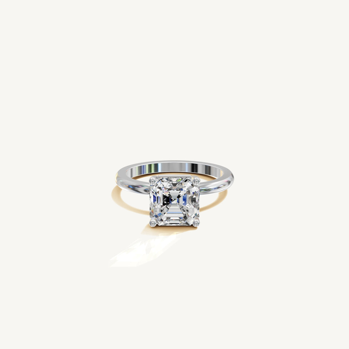 Solitaire 4-Prong Ring with 3ct Asscher Diamond 