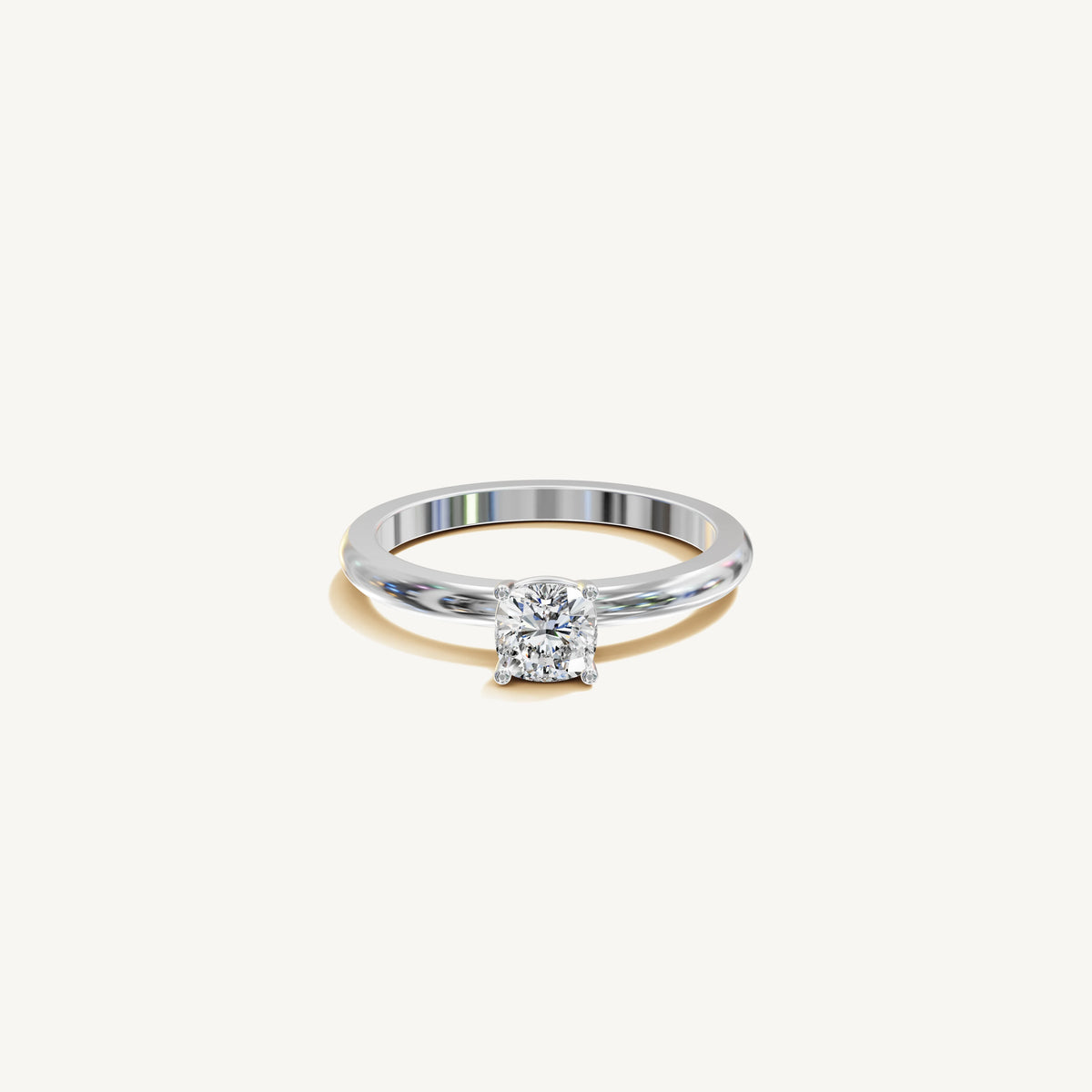 Solitaire 4-Prong Ring with 0.5ct Cushion Diamond 