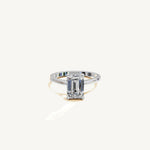 Solitaire Cathedral Ring with 2ct Emerald Diamond 